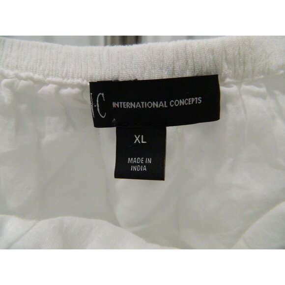 INC Womens White Gauze Dress XL With Lace Trimmed Hem & Button Details See Video - Picture 6 of 16